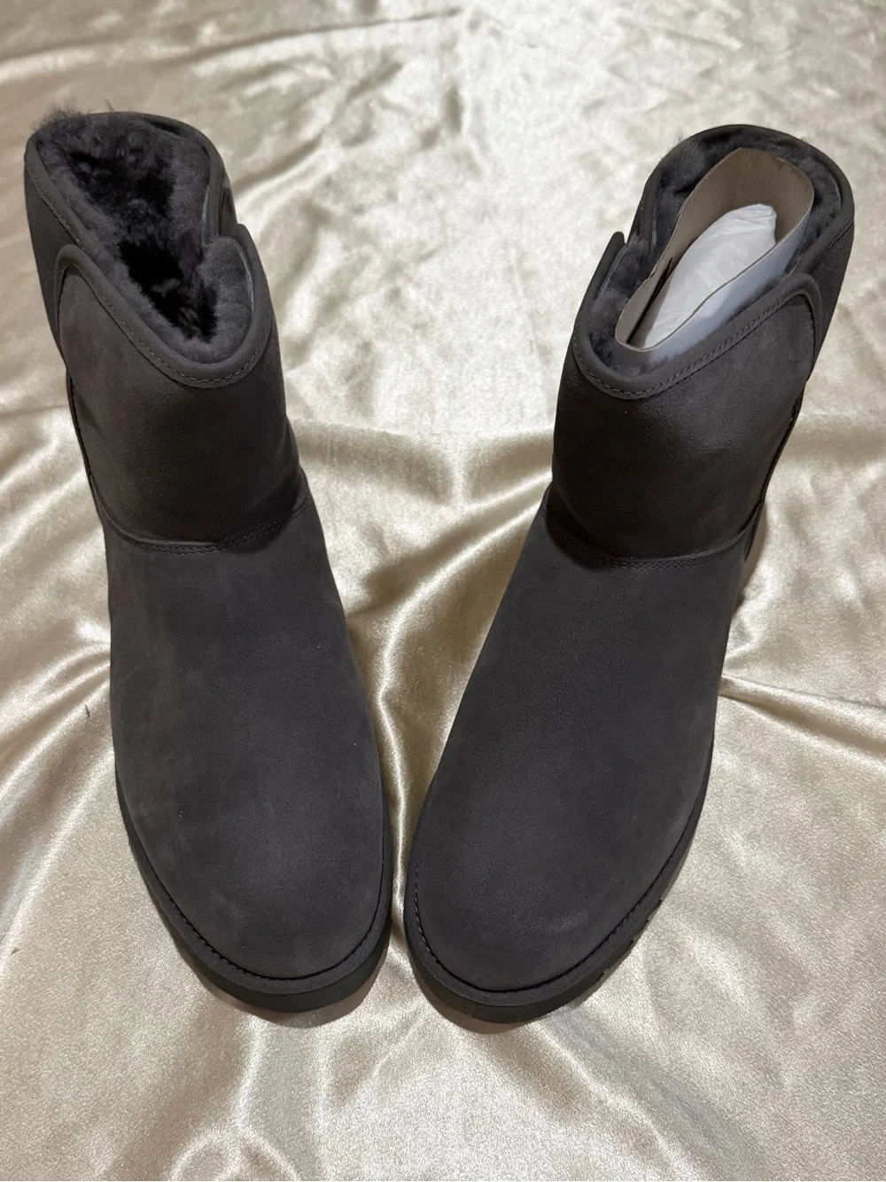 UGG Grey Cory II Shearling Lined Ankle Booties Boots Size 10M new W/ Box